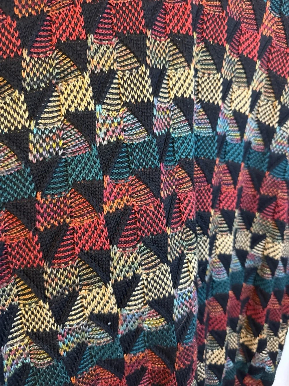 Vintage Tundra Canada 3D Textured Knit Sweater Multicolored Abstract Size Large